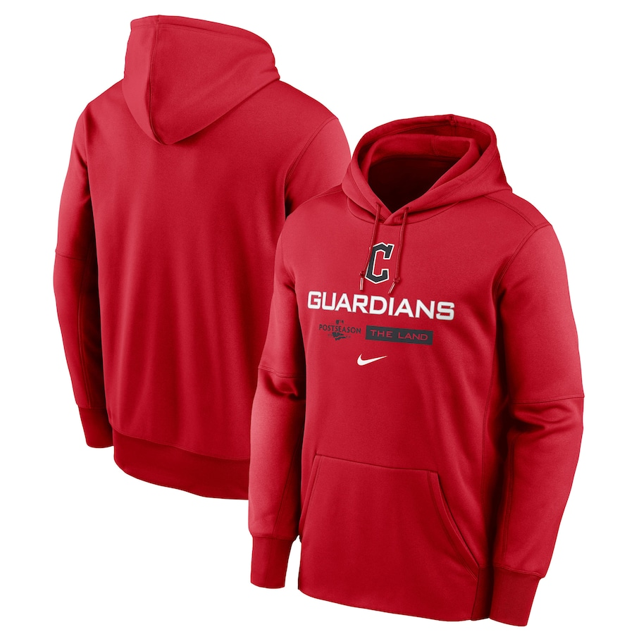 Men's Cleveland Guardians Red 2022 Performance Pullover Hoodie
